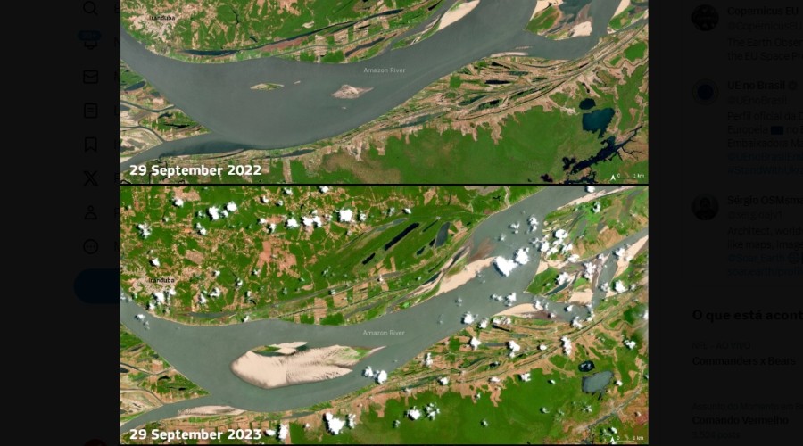 Observatório europeu faz comparação e mostra dimensão da seca no Rio ...