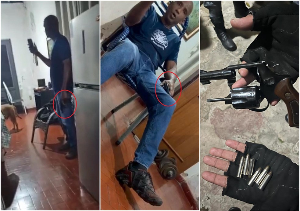 Servidor foi flagrado com arma dentro de casa com a ex-enteada em Cuiabá — Foto: Divulgação