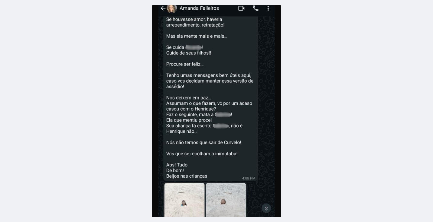 Esposa de delegado afastado por assédio tentou coagir família de vítima com foto e mensagens: 'Beijos nas crianças'
