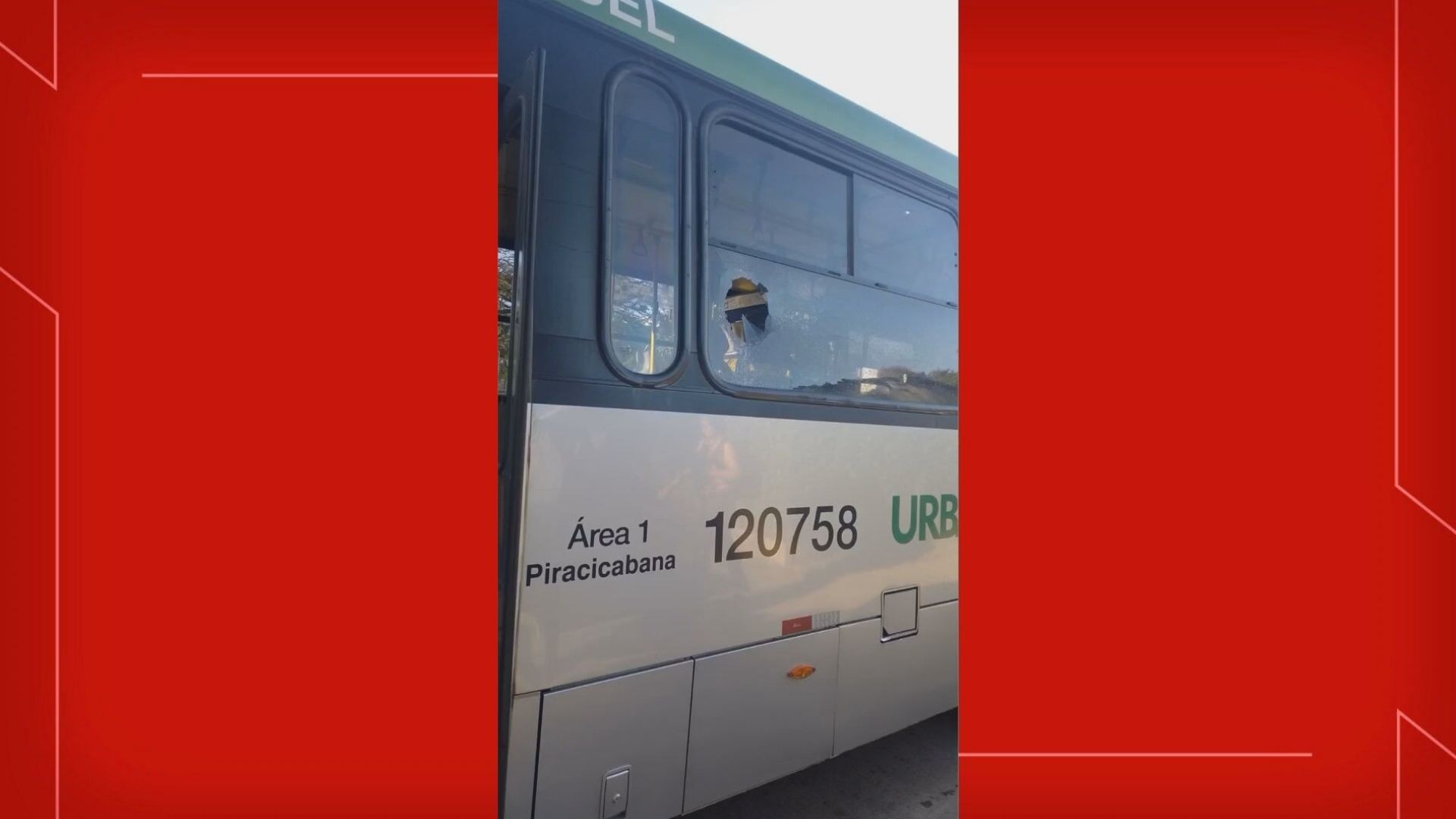 Homem arremessa pedra contra janela de ônibus no DF e atinge passageira 