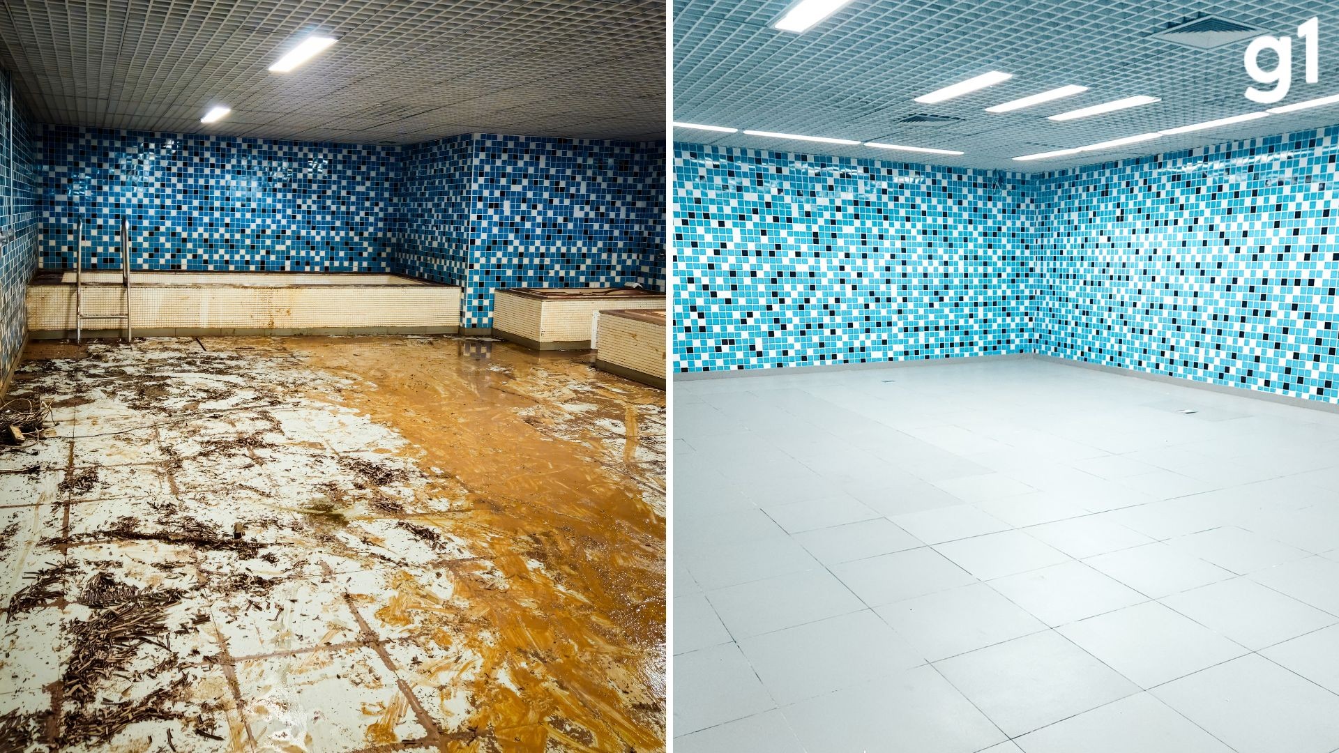 Veja ANTES e DEPOIS de limpeza dos vestiários da Arena do Grêmio