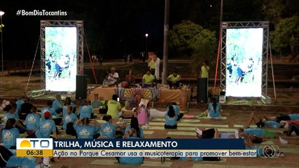 Ação de bem-estar com uso da musicoterapia reúne dezenas de pessoas no Parque Cesamar