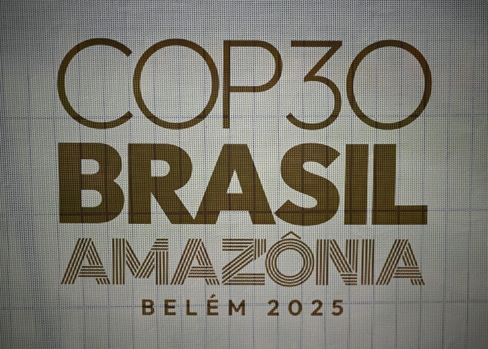 Logo da COP30 — Foto: MAURO PIMENTEL/AFP