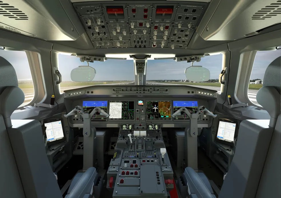 E-190 da Embraer será utilizado pelo Palmeiras. — Foto: Divulgação/Embraer