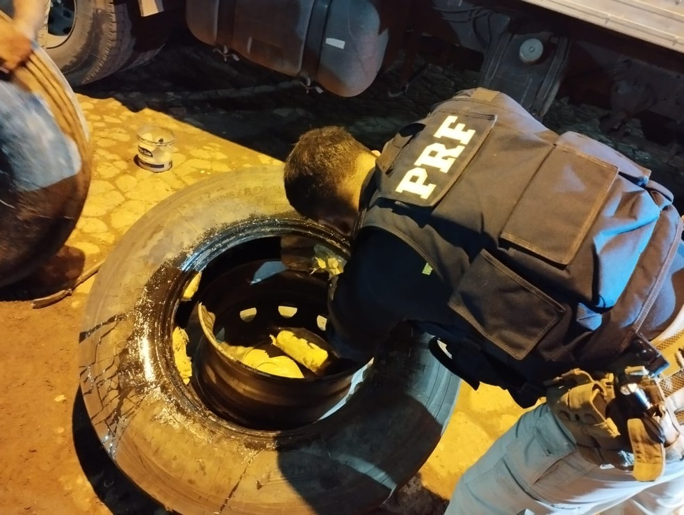 Apreens&atilde;o aconteceu durante uma fiscaliza&ccedil;&atilde;o de rotina dos policiais rodovi&aacute;rios &mdash; Foto: Divulga&ccedil;&atilde;o/Pol&iacute;cia Rodovi&aacute;ria Federal