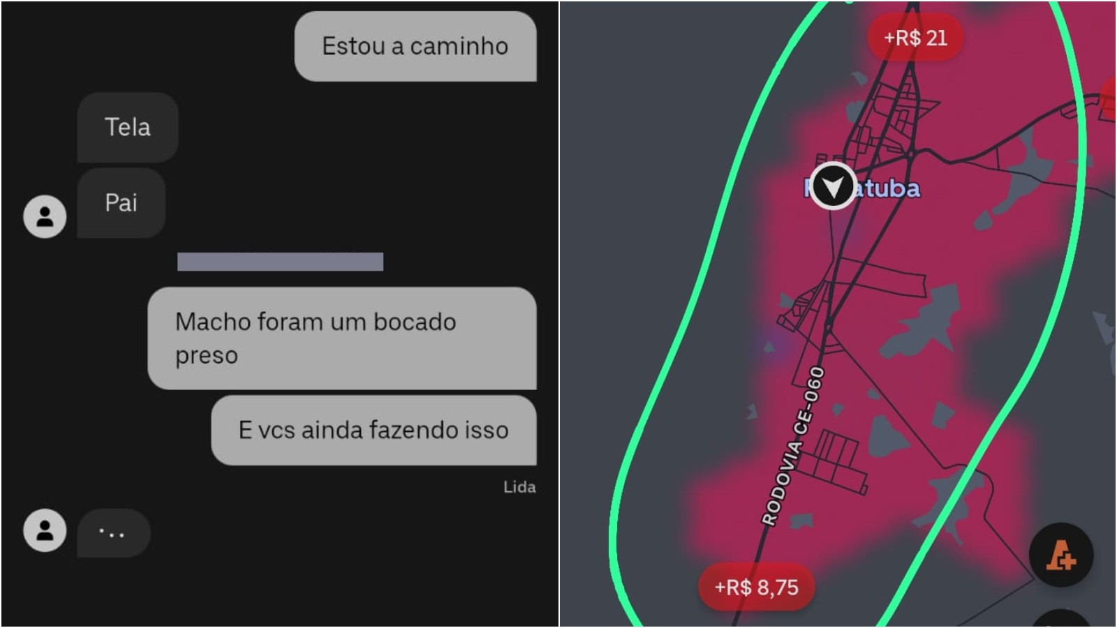 Motoristas e passageiros relatam medo e prejuízos causados por esquema que eleva preços de corridas de Uber no Ceará