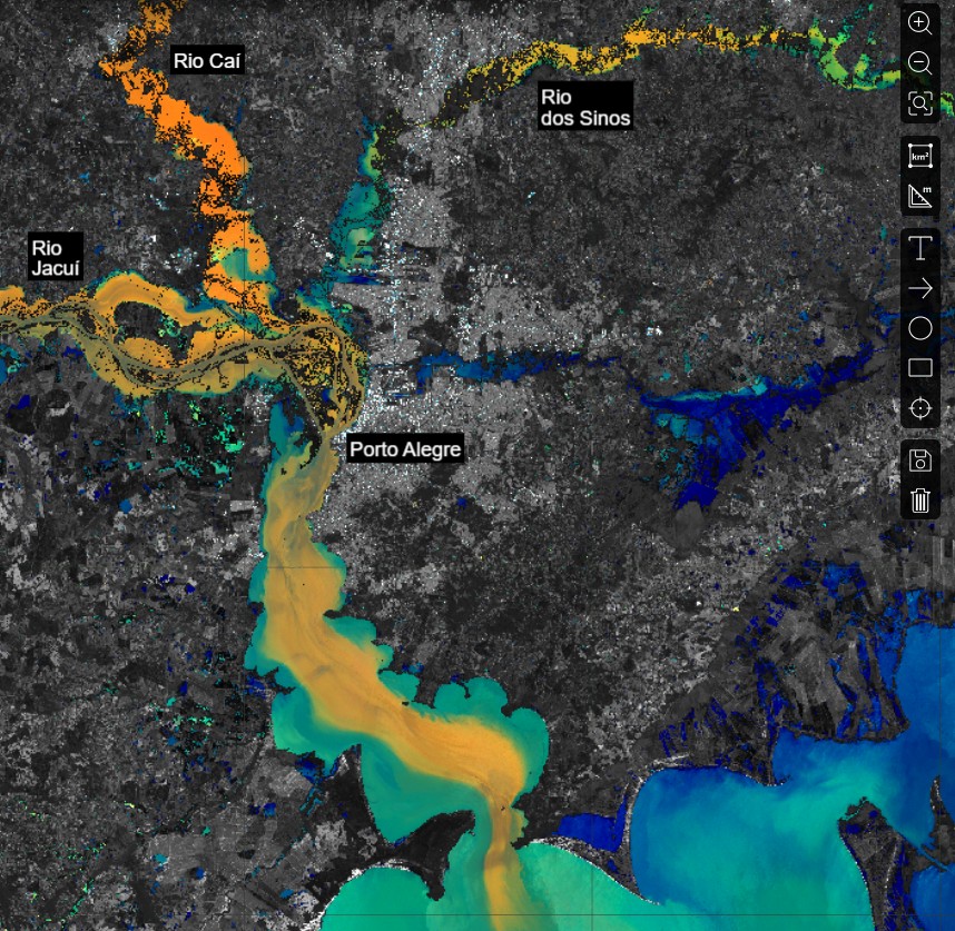 Imagens de satélite mostram Guaíba antes e depois de cheia histórica em Porto Alegre; veja