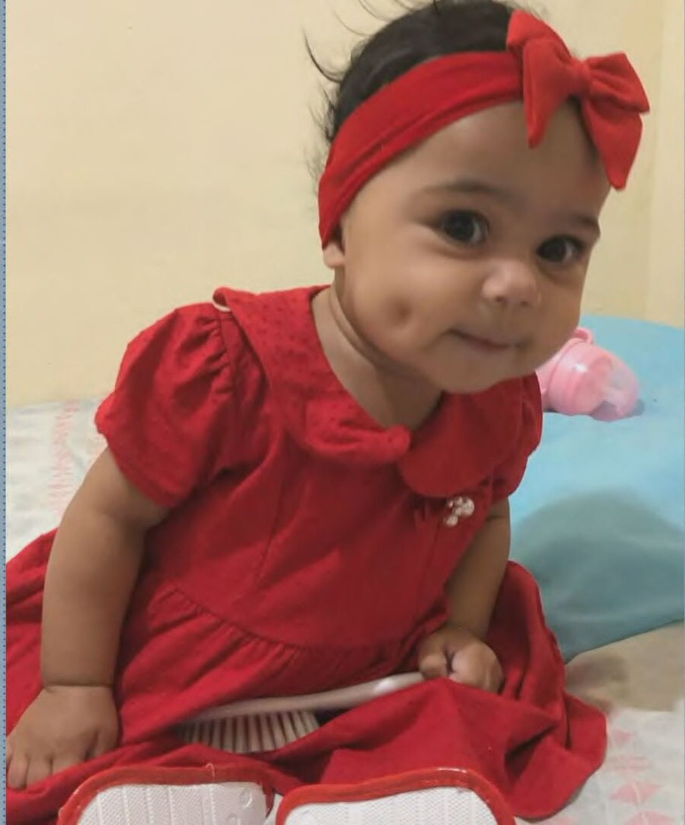 Maria Luiza, que morreu com oito meses; polícia investiga o caso — Foto: Reprodução/TV Globo