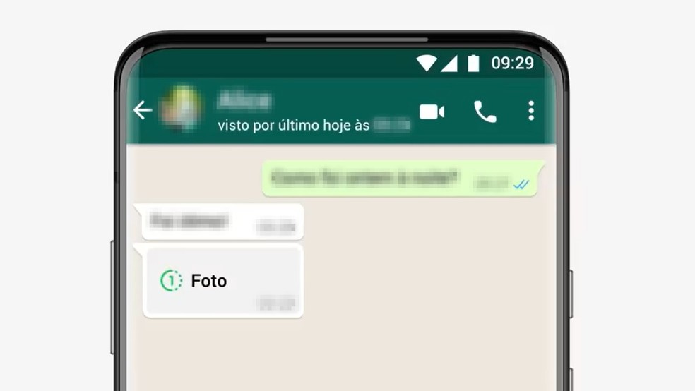 Foto de visualização única no WhatsApp — Foto: Divulgação/WhatsApp