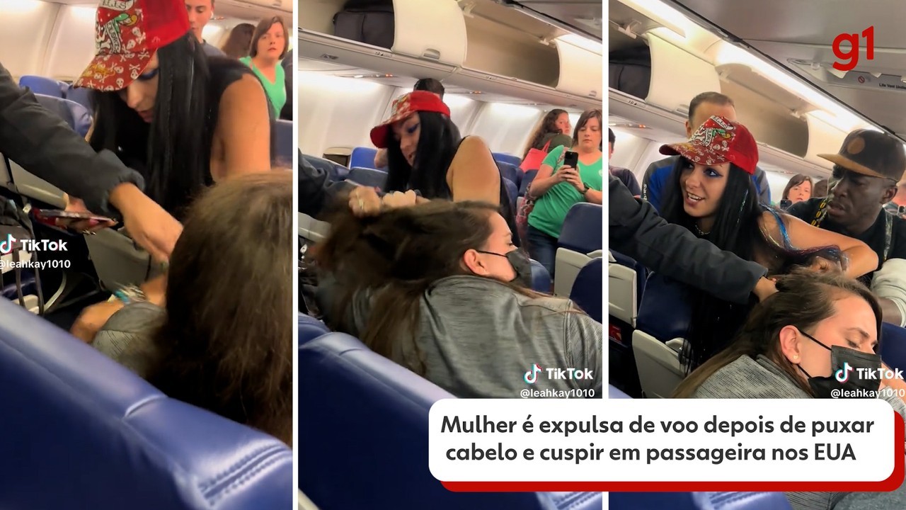 Mulher é expulsa de voo depois de puxar cabelo e cuspir em outra passageira nos EUA