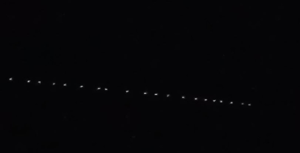 Devido às boas condições meteorológicas os satélites podem ser vistos por alguns moradores de cidades do Ceará. — Foto: Reprodução