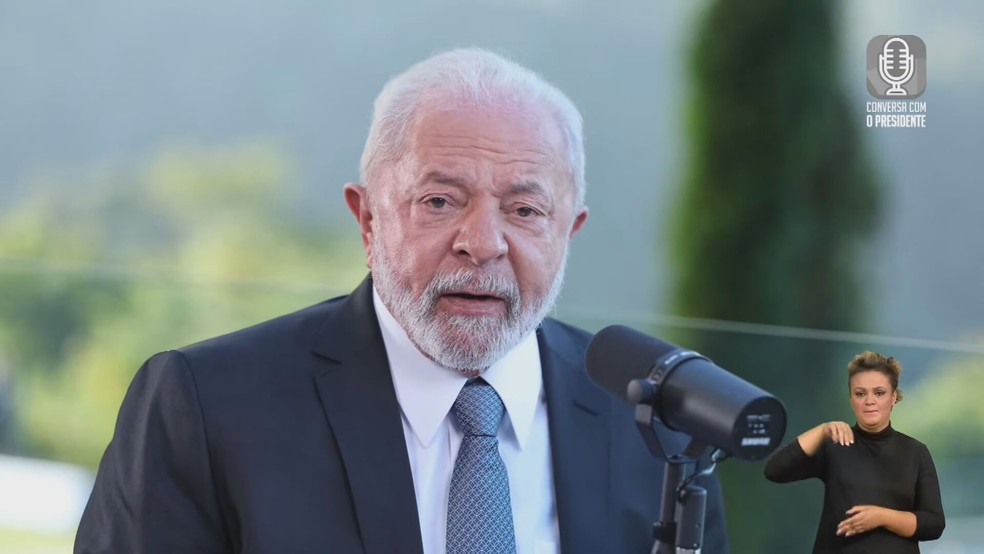 Lula no programa 'Conversa com o Presidente', em 4 de julho de 2023 — Foto: Youtube/Reprodução