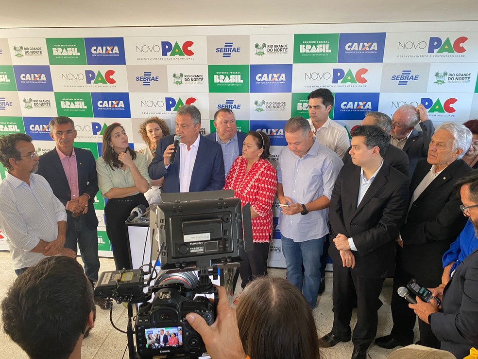 Ministro da Casa Civil, Rui Costa, no RN. — Foto: Foto: Pedro Trindade/Inter TV Cabugi