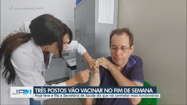 Trs postos de sade ficam abertos neste fim de semana para vacinao em Goinia