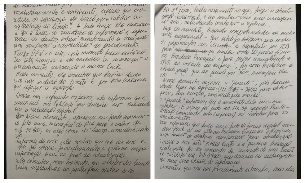 Deborah escreveu carta para informar ocorrido ao Bradesco. — Foto: Arquivo pessoal