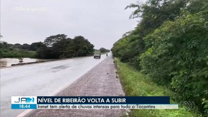 Nível de ribeirão na região de Guaraí volta a subir; Inmet alerta para chuvas em todo TO