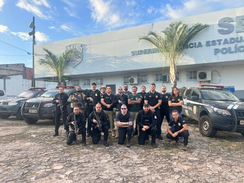 Equipe responsável pela prisão do mandante de chacina no Piauí — Foto: Divulgação /PC-PI
