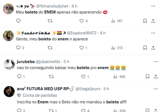 Candidatos do Enem 2025 dizem que não conseguem acessar boleto de inscrição; Inep nega que haja erros no sistema