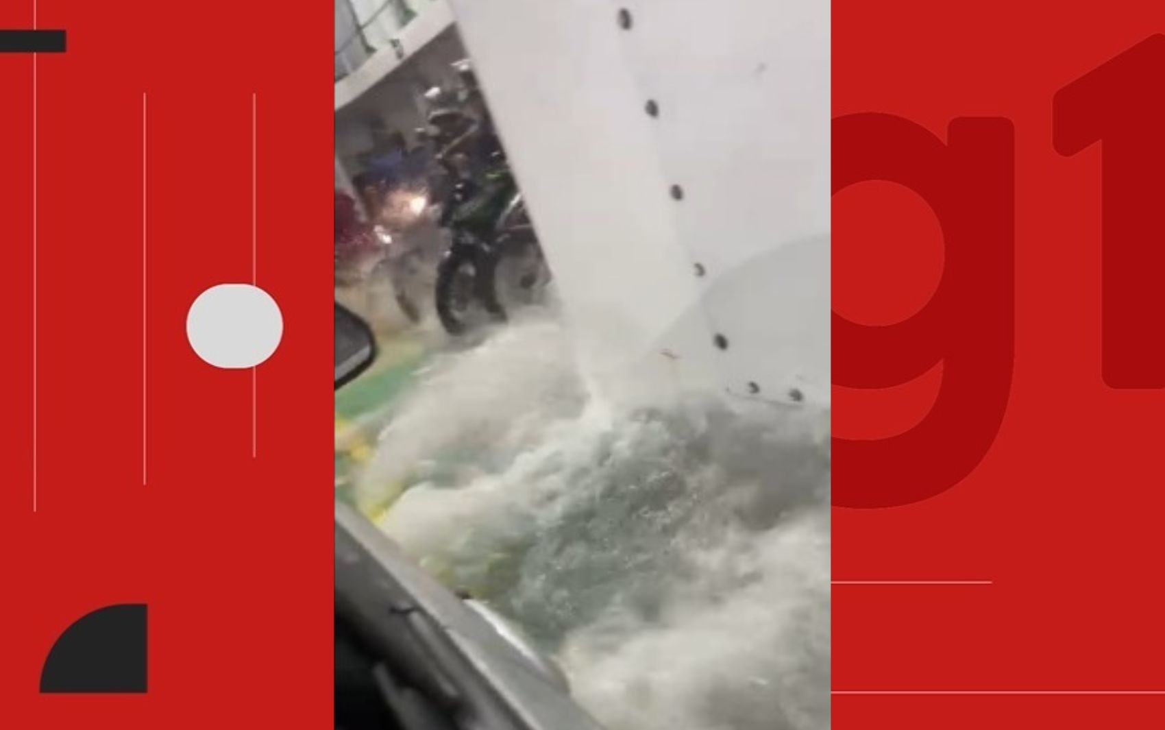Água do mar invade ferry Maria Bethânia e quase arrasta motos na Bahia; travessia opera com metade da capacidade após temporal