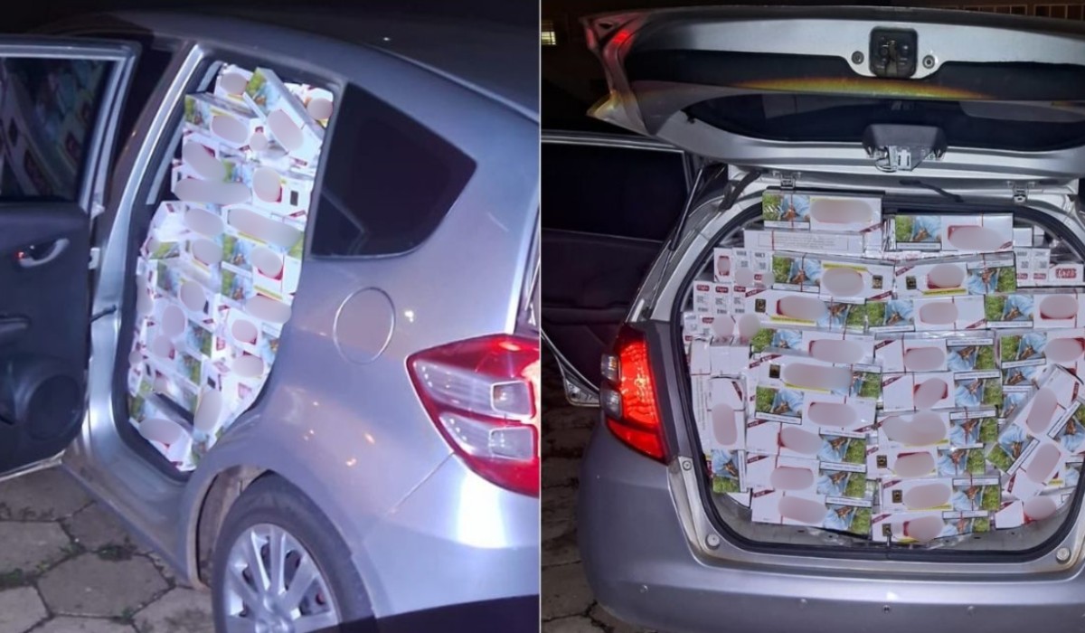 Dupla é presa com carga de cigarros contrabandeados em veículos no interior de SP