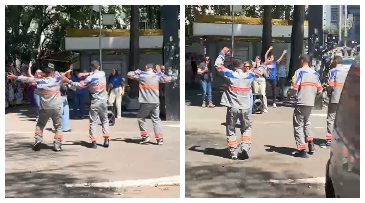 Funcionários terceirizados da Enel são flagrados fazendo dancinha na Av. Paulista no meio da crise de energia em SP 