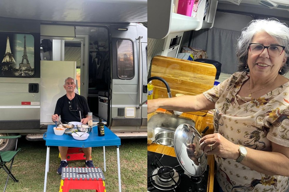 Renato e Lúcia aprenderam a levar uma vida minimalista a bordo do motorhome. — Foto: Cedidas/Renato Machado
