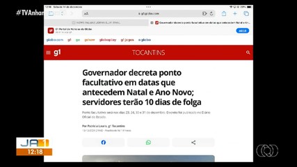 Governo estadual decreta ponto facultativo em datas que antecedem Natal e Ano Novo