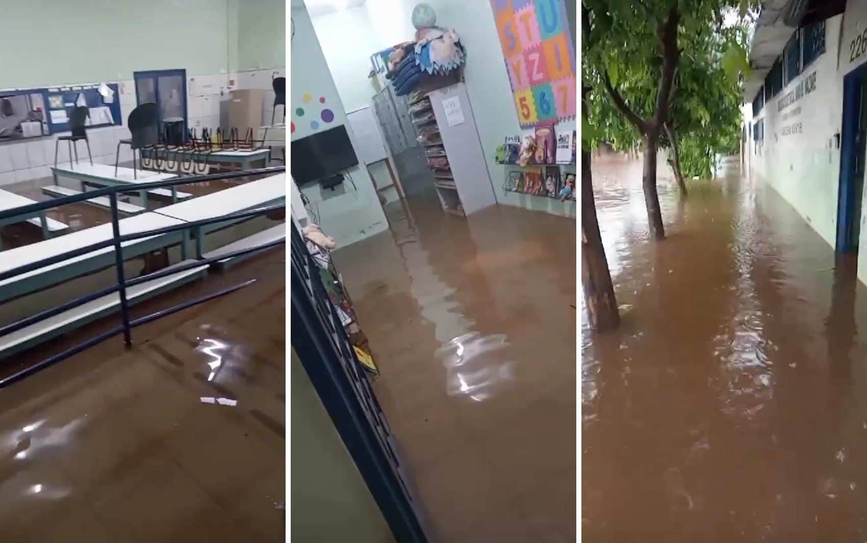 VÍDEO: creche é tomada por água da chuva, e atividades são suspensas em Ribeirão Preto