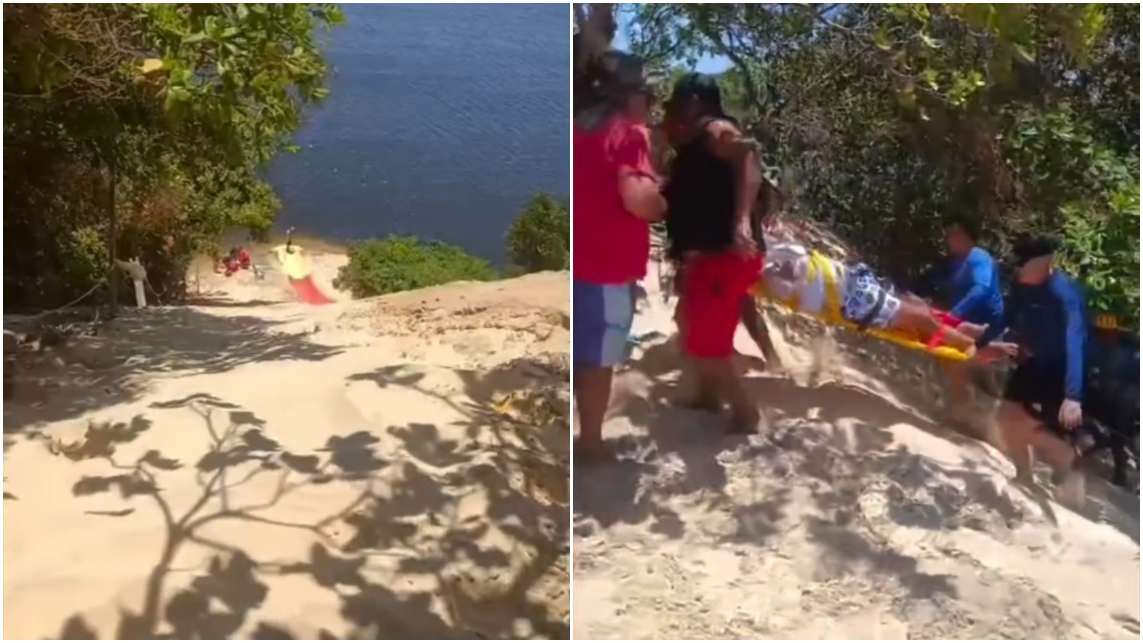 Vídeo: Turista desmaia em 'skibunda' em praia no Ceará e é resgatado