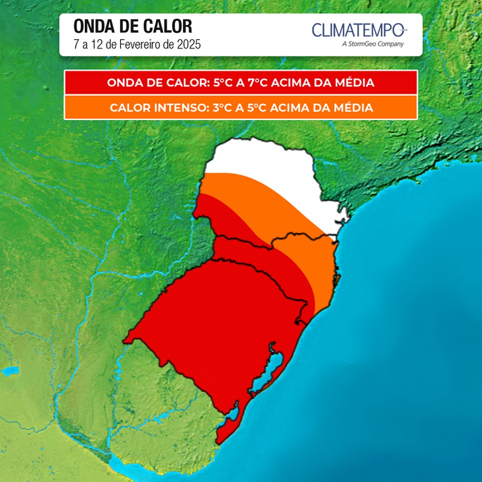 Onda de calor no Sul do Brasil — Foto: Climatempo
