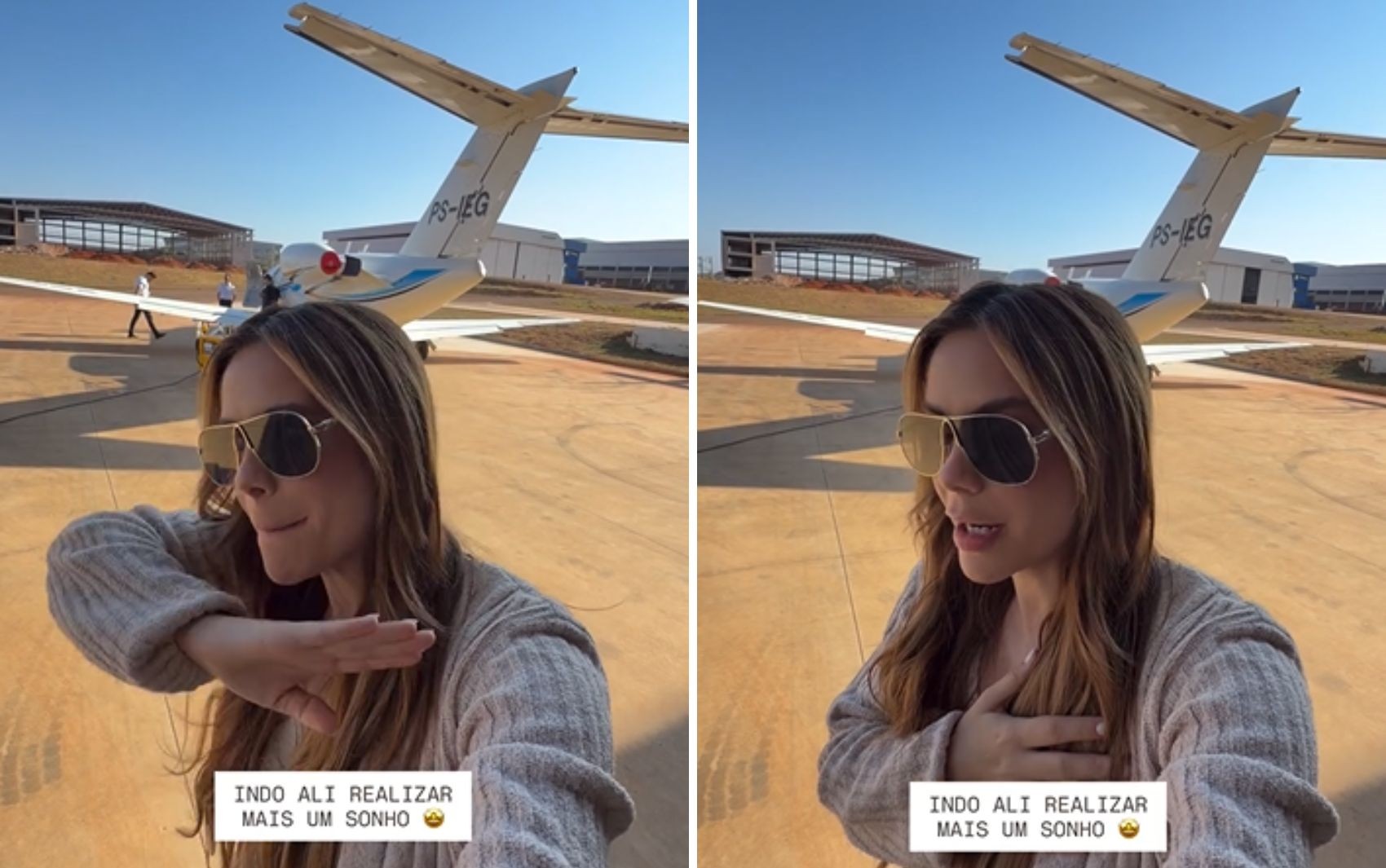 Avião com Mariana Fagundes, do hit 'Peão Todo Tatuado', faz pouso de emergência em Goiânia