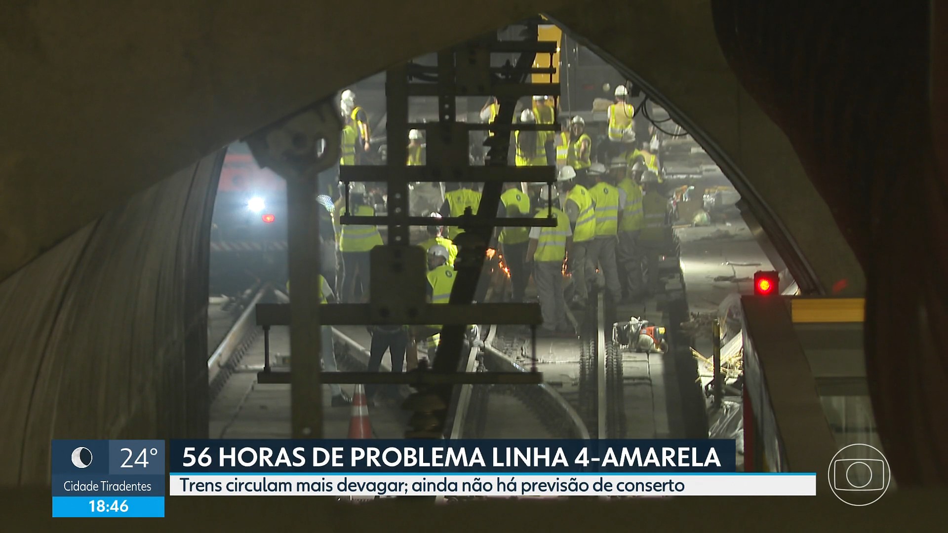Vídeo mostra trabalho para recolocar vagão de 40 toneladas após descarrilamento de trem da Linha 4-Amarela em SP
