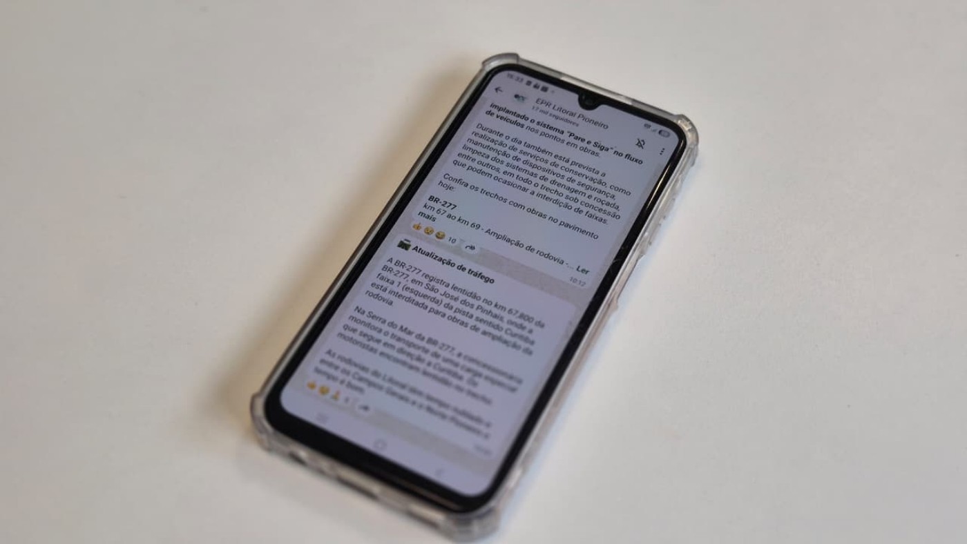 Antes de pegar a estrada, consulte o WhatsApp da EPR Litoral Pioneiro