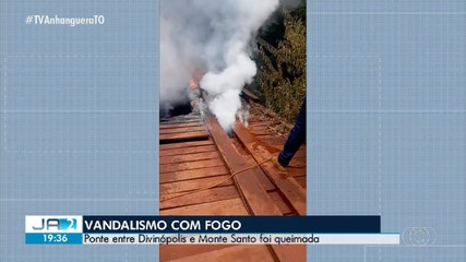 Ponte é incendiada em ação de vandalismo
