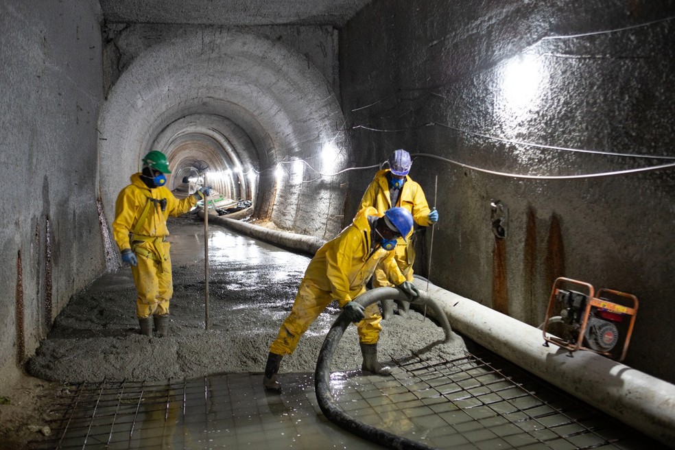 Local recebe as águas do Rio Palatino para reduzir enchentes no Centro Histórico de Petrópolis. — Foto: Governo do Estado RJ