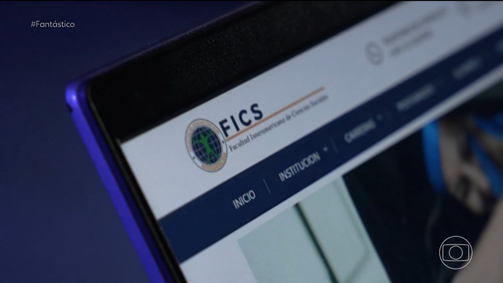 Faculdade Interamericana de Ciências Sociais (FICS) não está registrada no Conselho Nacional de Ensino Superior do Paraguai — Foto: Reprodução/TV Globo
