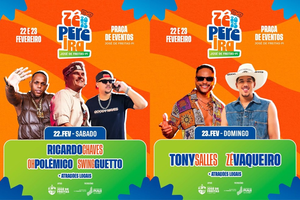 Atrações do Zé Pereira, prévia carnavalesca de José de Freitas — Foto: Prefeitura de José de Freitas