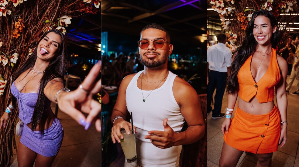 Marina Ferrari, Vyni e Larissa Tomásia no "esquenta" da Festa do Gelo 2024 — Foto: Samuel Santos/Joker Comunicação/Divulgação