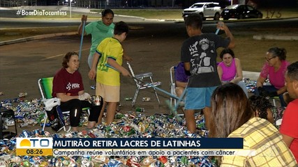Voluntários recolhem latinhas em mutirão solidário a pacientes com câncer
