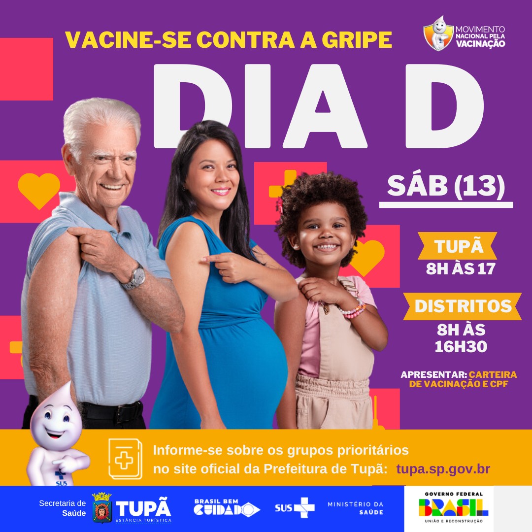 Campanha contra a Gripe tem Dia D neste sábado