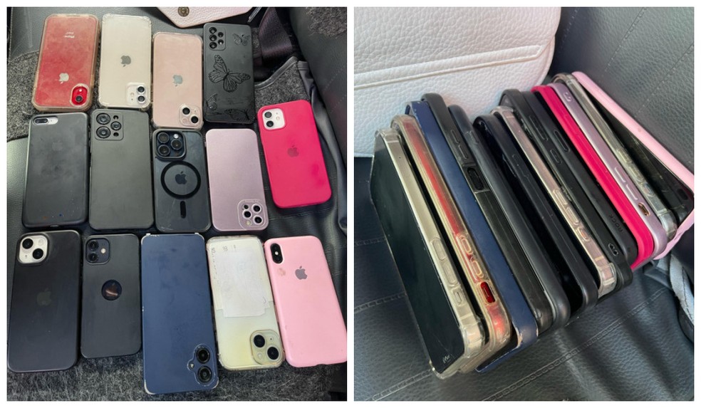 Duas mulheres são presas com 16 celulares furtado no pré-carnaval — Foto: Reprodução