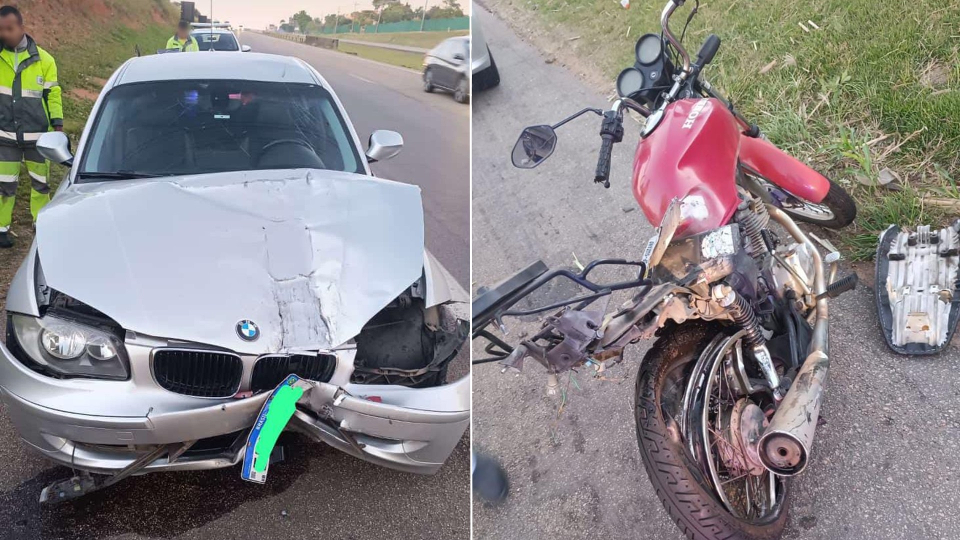 Motociclista fica ferido ao ser atingido por carro de luxo em rodovia de Itu