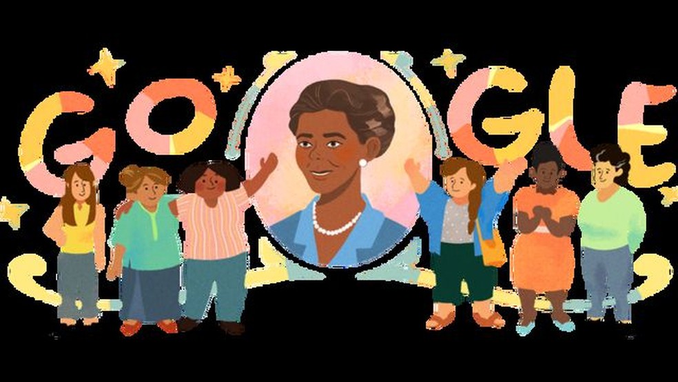 Homenagem feita pelo Google a Laudelina de Campos Melo no dia em que ela completaria 116 anos — Foto: Google
