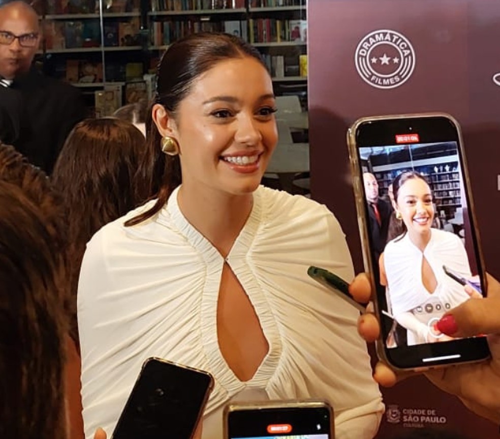 Sophie disse que filme traz uma 'mistura de sentimentos', como alegria e saudade — Foto: Nathália Amorim/iBahia