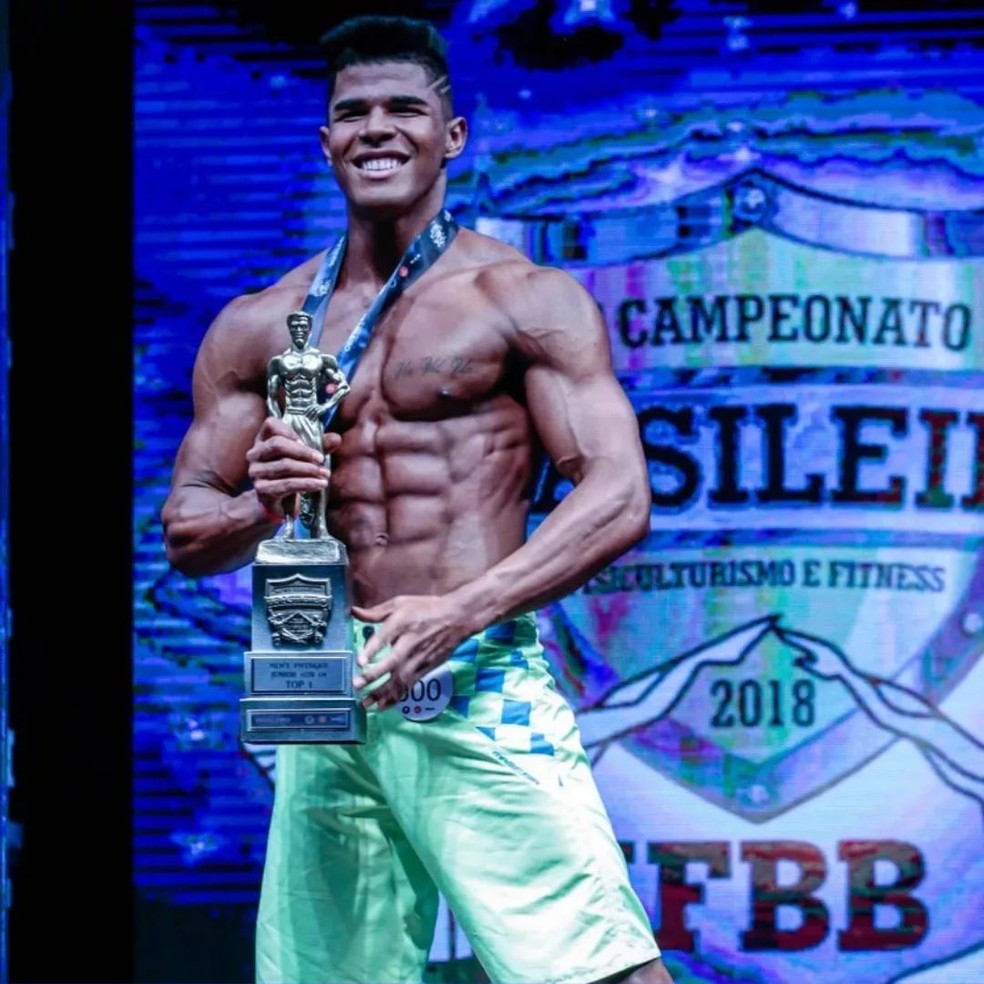 Eustácio Batista Dias foi campeão brasileiro de fisiculturismo na categoria júnior em 2018 — Foto: Instagram/Reprodução