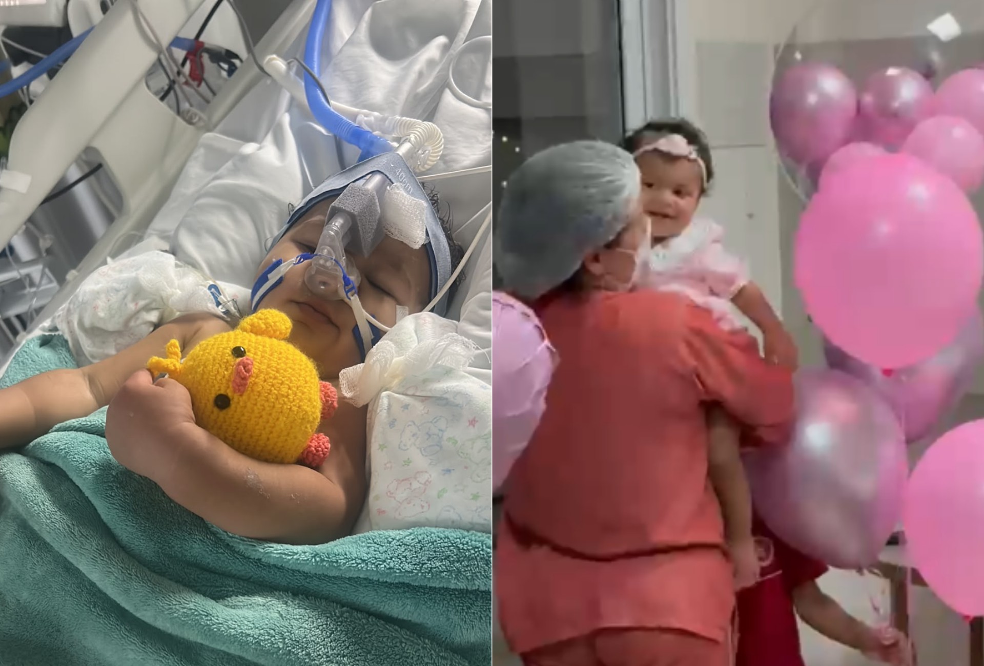 Sem sequelas, bebê de 11 meses sobrevive após se afogar em piscina e toca 'sino da vitória' com a família