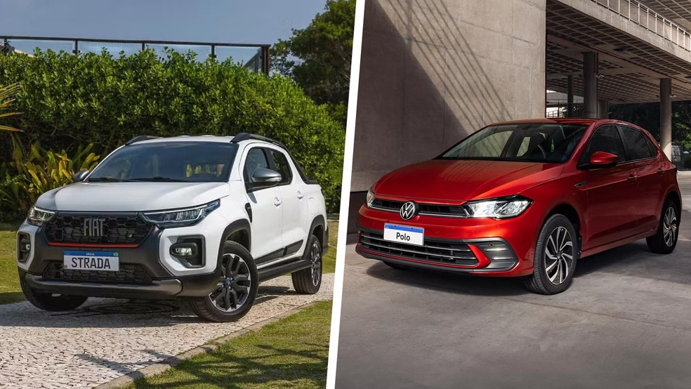 Fiat Strada e Volkswagen Polo lideram o ranking dos carros mais vendidos — Foto: g1
