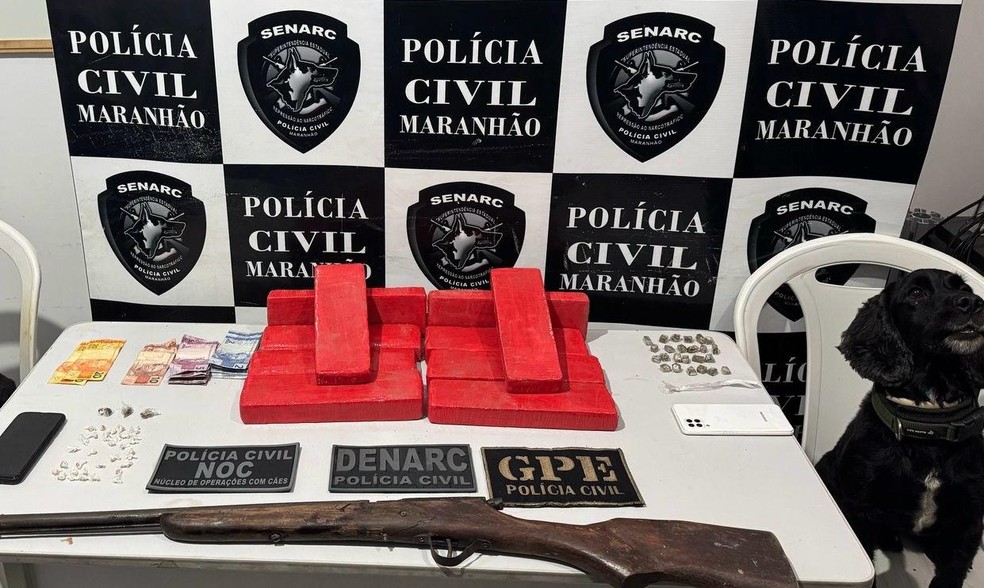 Polícia apreende maconha e cocaína durante operação de combate ao tráfico de drogas em Timon — Foto: Divulgação/Polícia Civil do Maranhão