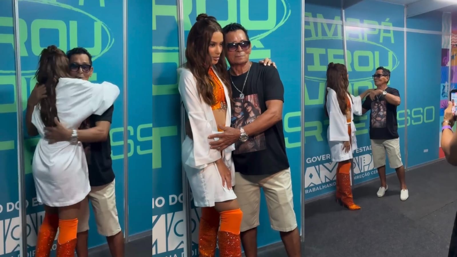 Aposentado que chegou 9 horas antes de show é recebido por Anitta no Amapá