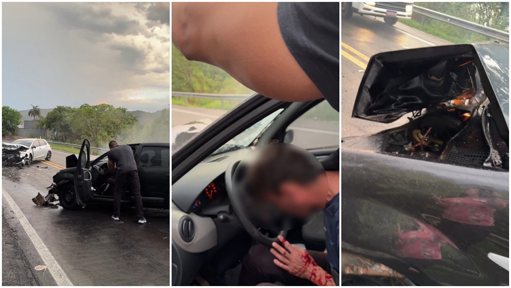 PM de folga salva motorista ferido de carro com princípio de incêndio em MG: 'Gratidão por ter feito a diferença na vida de alguém'